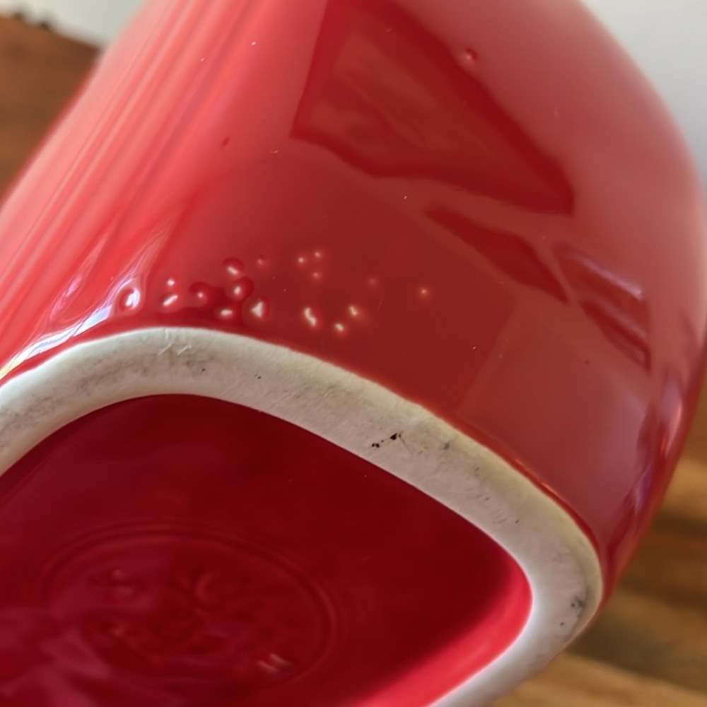 Fiesta Homer Laughlin Red Pitcher. - Picture 4 of 12